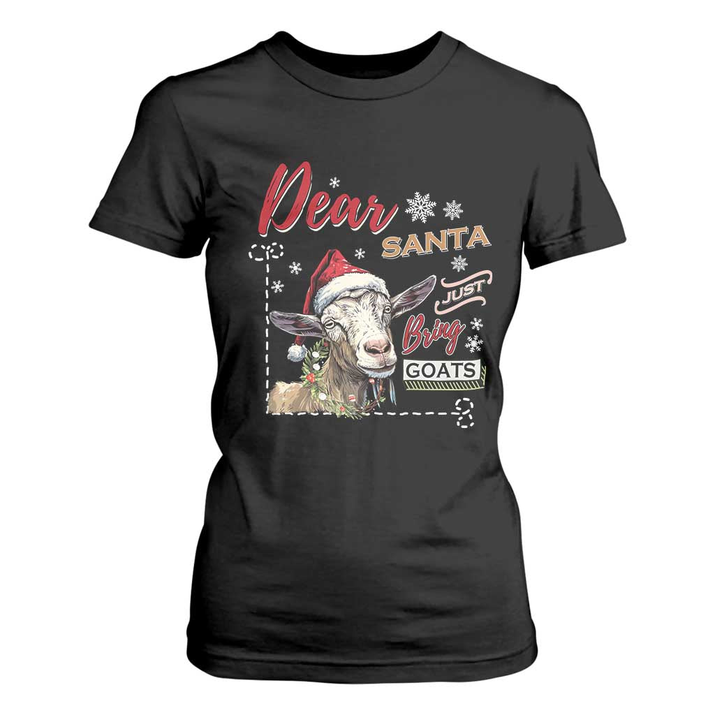 Funny Yule T Shirt For Women Dear Santa Just Bring Goats Krampus TS11 Black Print Your Wear