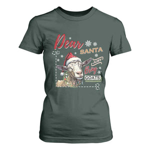 Funny Yule T Shirt For Women Dear Santa Just Bring Goats Krampus TS11 Dark Forest Green Print Your Wear