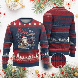 Funny Yule Ugly Christmas Sweater Dear Santa Just Bring Goats Krampus TS11 Burgundy Print Your Wear