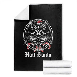 Hail Santa Gothic Christmas Throw Blanket Baphomet Gothmas Pentagram TS11 Black Print Your Wear