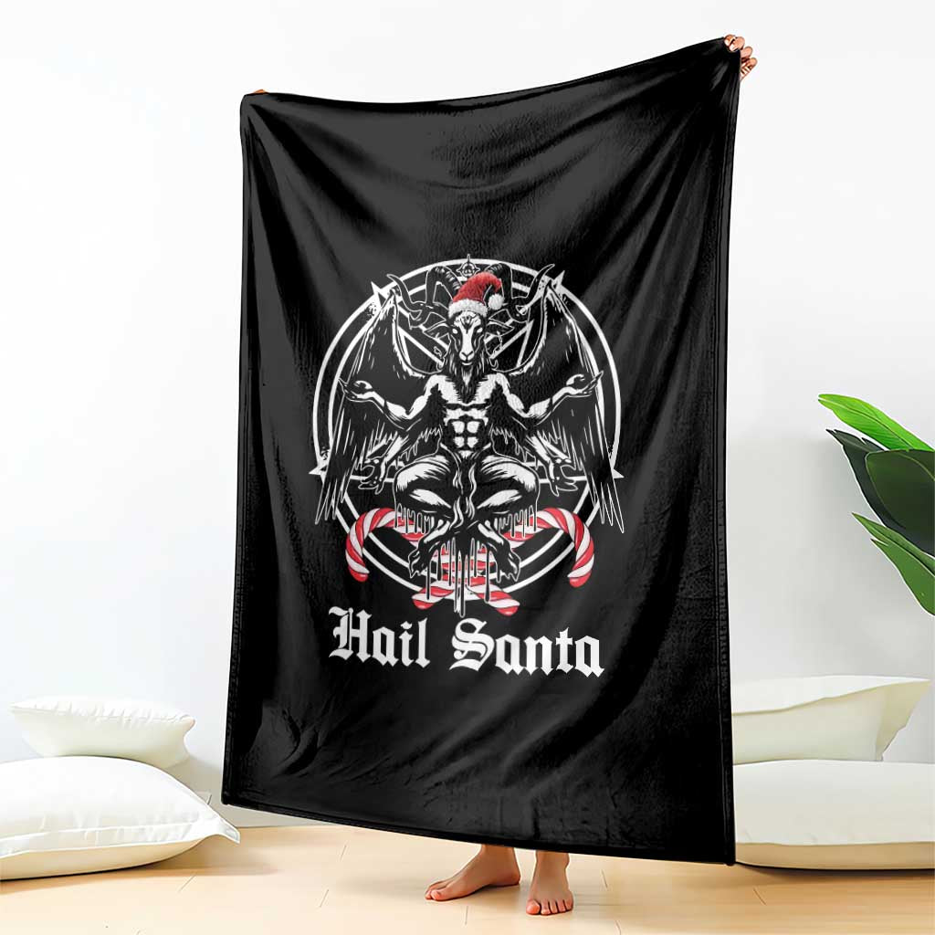 Hail Santa Gothic Christmas Throw Blanket Baphomet Gothmas Pentagram TS11 Print Your Wear