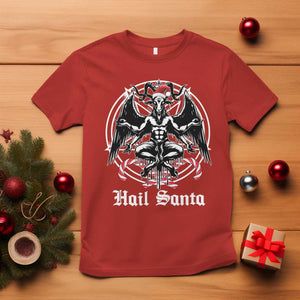 Hail Santa Gothic Christmas T Shirt Baphomet Gothmas Pentagram TS11 Red Print Your Wear