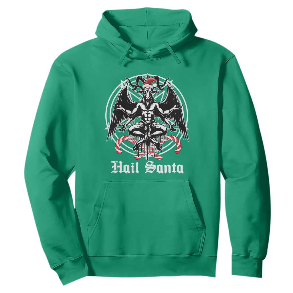 Hail Santa Gothic Christmas Hoodie Baphomet Gothmas Pentagram TS11 Irish Green Print Your Wear