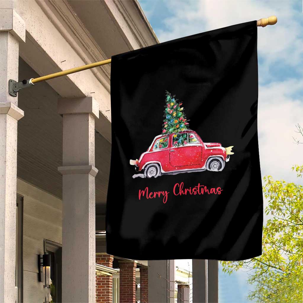 Merry Christmas Garden Flag Vintage Xmas Tree Car TS11 Print Your Wear