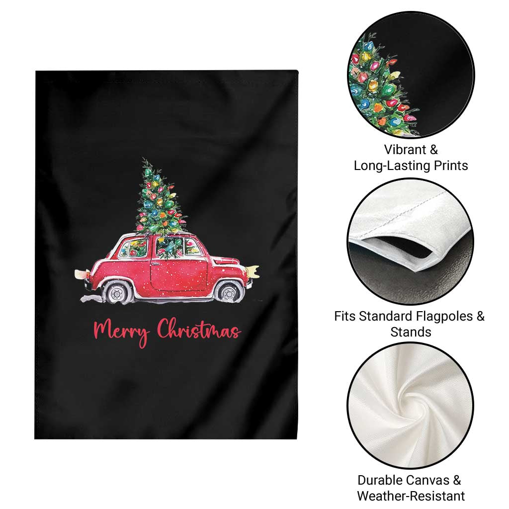 Merry Christmas Garden Flag Vintage Xmas Tree Car TS11 Print Your Wear
