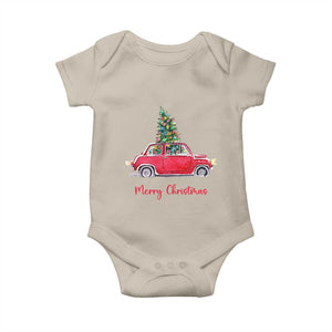 Merry Christmas Baby Onesie Vintage Xmas Tree Car TS11 Sand Print Your Wear