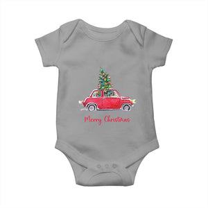 Merry Christmas Baby Onesie Vintage Xmas Tree Car TS11 Sport Gray Print Your Wear