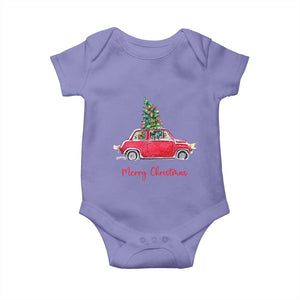 Merry Christmas Baby Onesie Vintage Xmas Tree Car TS11 Violet Print Your Wear