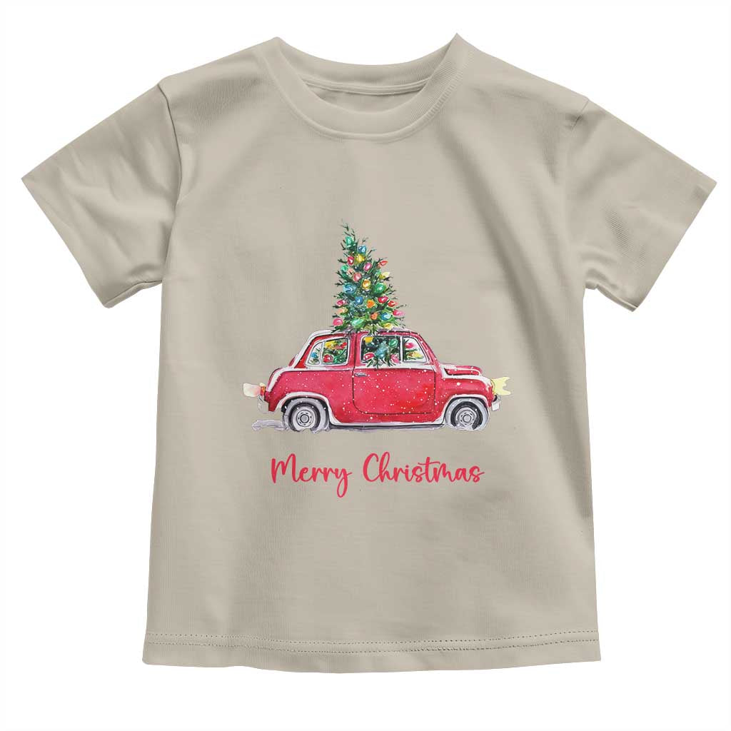 Merry Christmas Baby Shirt Vintage Xmas Tree Car TS11 Sand Print Your Wear