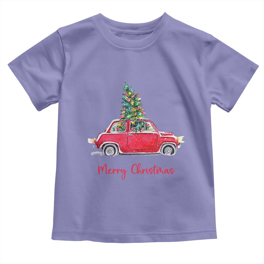Merry Christmas Baby Shirt Vintage Xmas Tree Car TS11 Violet Print Your Wear