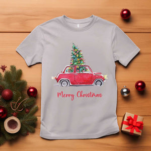 Merry Christmas T Shirt Vintage Xmas Tree Car TS11 Ice Gray Print Your Wear