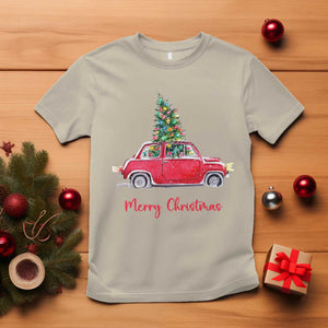 Merry Christmas T Shirt Vintage Xmas Tree Car TS11 Sand Print Your Wear