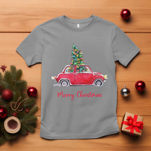 Merry Christmas T Shirt Vintage Xmas Tree Car TS11 Sport Gray Print Your Wear