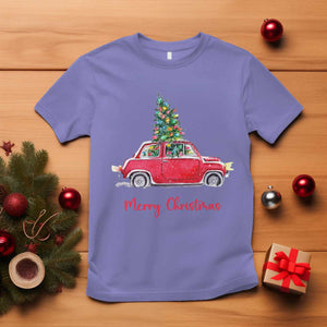 Merry Christmas T Shirt Vintage Xmas Tree Car TS11 Violet Print Your Wear