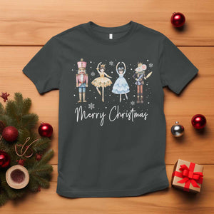 Merry Christmas Nutcracker Ballerina Mouseking T Shirt TS11 Dark Heather Print Your Wear