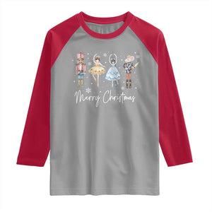 Merry Christmas Nutcracker Ballerina Mouseking Raglan Shirt TS11 Sport Gray Red Print Your Wear