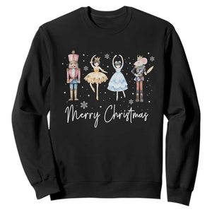 Merry Christmas Nutcracker Ballerina Mouseking Sweatshirt TS11 Black Print Your Wear