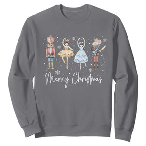 Merry Christmas Nutcracker Ballerina Mouseking Sweatshirt TS11 Charcoal Print Your Wear