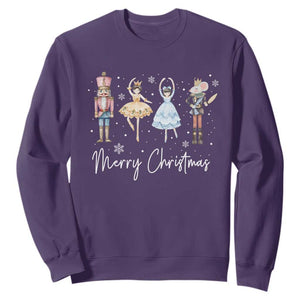 Merry Christmas Nutcracker Ballerina Mouseking Sweatshirt TS11 Purple Print Your Wear