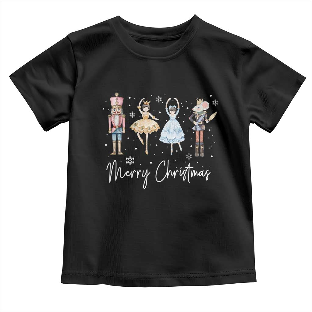 Merry Christmas Nutcracker Ballerina Mouseking Toddler T Shirt TS11 Black Print Your Wear