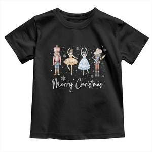 Merry Christmas Nutcracker Ballerina Mouseking Toddler T Shirt TS11 Black Print Your Wear