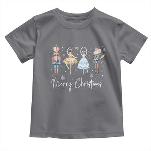 Merry Christmas Nutcracker Ballerina Mouseking Toddler T Shirt TS11 Charcoal Print Your Wear