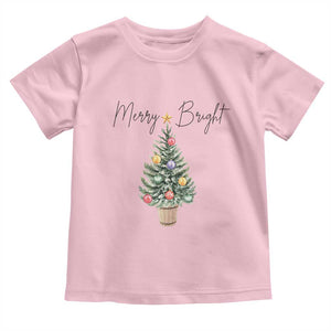 Christmas Baby Shirt Merry And Bright Retro Xmas Tree TS11 Light Pink Print Your Wear