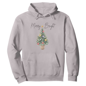 Christmas Hoodie Merry And Bright Retro Xmas Tree TS11 Ice Gray Print Your Wear