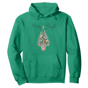 Christmas Hoodie Merry And Bright Retro Xmas Tree TS11 Irish Green Print Your Wear