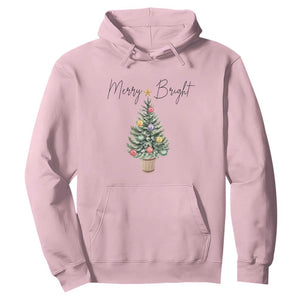 Christmas Hoodie Merry And Bright Retro Xmas Tree TS11 Light Pink Print Your Wear