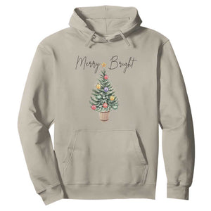 Christmas Hoodie Merry And Bright Retro Xmas Tree TS11 Sand Print Your Wear