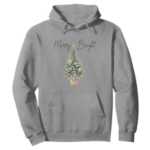 Christmas Hoodie Merry And Bright Retro Xmas Tree TS11 Sport Gray Print Your Wear