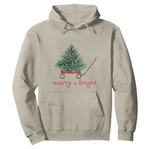 Christmas Hoodie Merry And Bright Retro Xmas Tree Wagon TS11 Sand Print Your Wear
