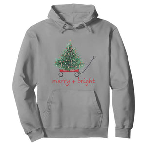 Christmas Hoodie Merry And Bright Retro Xmas Tree Wagon TS11 Sport Gray Print Your Wear
