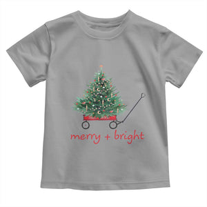 Christmas Toddler T Shirt Merry And Bright Retro Xmas Tree Wagon TS11 Sport Gray Print Your Wear