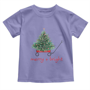 Christmas Toddler T Shirt Merry And Bright Retro Xmas Tree Wagon TS11 Violet Print Your Wear