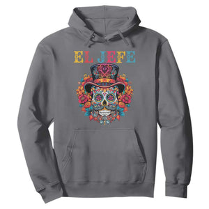 Day Of The Dead Hoodie El Jefe Sugar Skull Mexican Boss Spanish Dia De Los Muertos TS11 Charcoal Print Your Wear