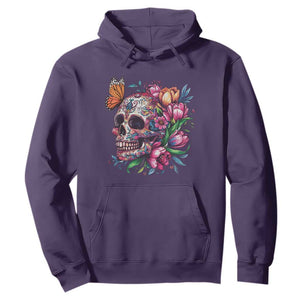 Day Of The Dead Hoodie Vintage Sugar Skull Flower Butterfly TS11 Purple Print Your Wear