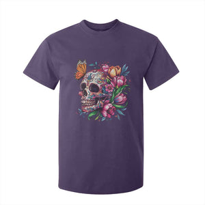 Day Of The Dead T Shirt For Kid Vintage Sugar Skull Flower Butterfly TS11 Purple Print Your Wear