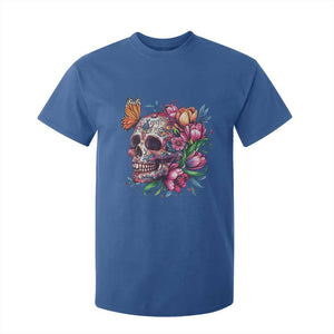Day Of The Dead T Shirt For Kid Vintage Sugar Skull Flower Butterfly TS11 Royal Blue Print Your Wear