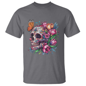 Day Of The Dead T Shirt Vintage Sugar Skull Flower Butterfly TS11 Charcoal Print Your Wear