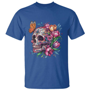 Day Of The Dead T Shirt Vintage Sugar Skull Flower Butterfly TS11 Royal Blue Print Your Wear