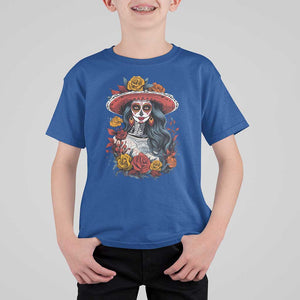 Day Of The Dead T Shirt For Kid La Catrina De Los Muertos Sugar Skull TS11 Royal Blue Print Your Wear