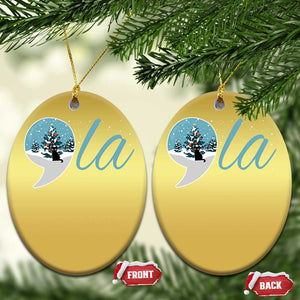 Funny Harris Xmas Christmas Ornament Comma La Kamala Snowglobe Black Cat Xmas TS11 Oval Gold Print Your Wear