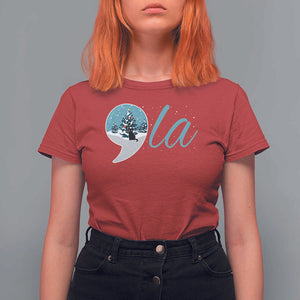 Funny Harris Christmas T Shirt For Women Comma La Kamala Snowglobe Black Cat Xmas TS11 Red Print Your Wear