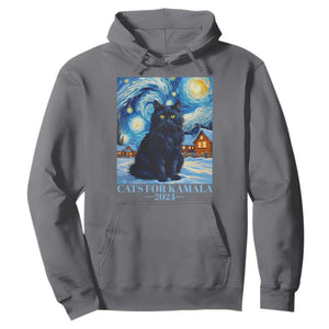 Harris Christmas Hoodie Cats For Kamala 2024 Black Yule Cat TS11 Charcoal Print Your Wear
