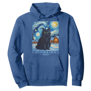 Harris Christmas Hoodie Cats For Kamala 2024 Black Yule Cat TS11 Royal Blue Print Your Wear