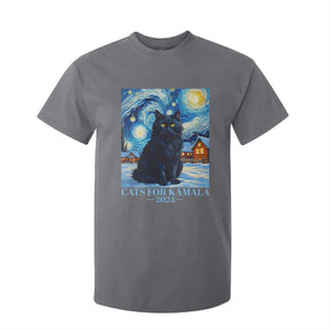 Harris Christmas T Shirt For Kid Cats For Kamala 2024 Black Yule Cat TS11 Charcoal Print Your Wear
