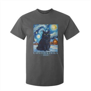 Harris Christmas T Shirt For Kid Cats For Kamala 2024 Black Yule Cat TS11 Dark Heather Print Your Wear