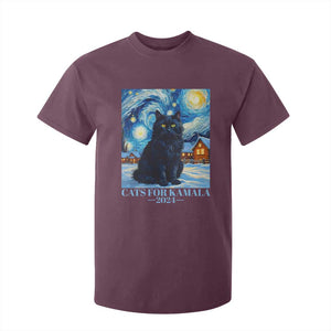 Harris Christmas T Shirt For Kid Cats For Kamala 2024 Black Yule Cat TS11 Maroon Print Your Wear